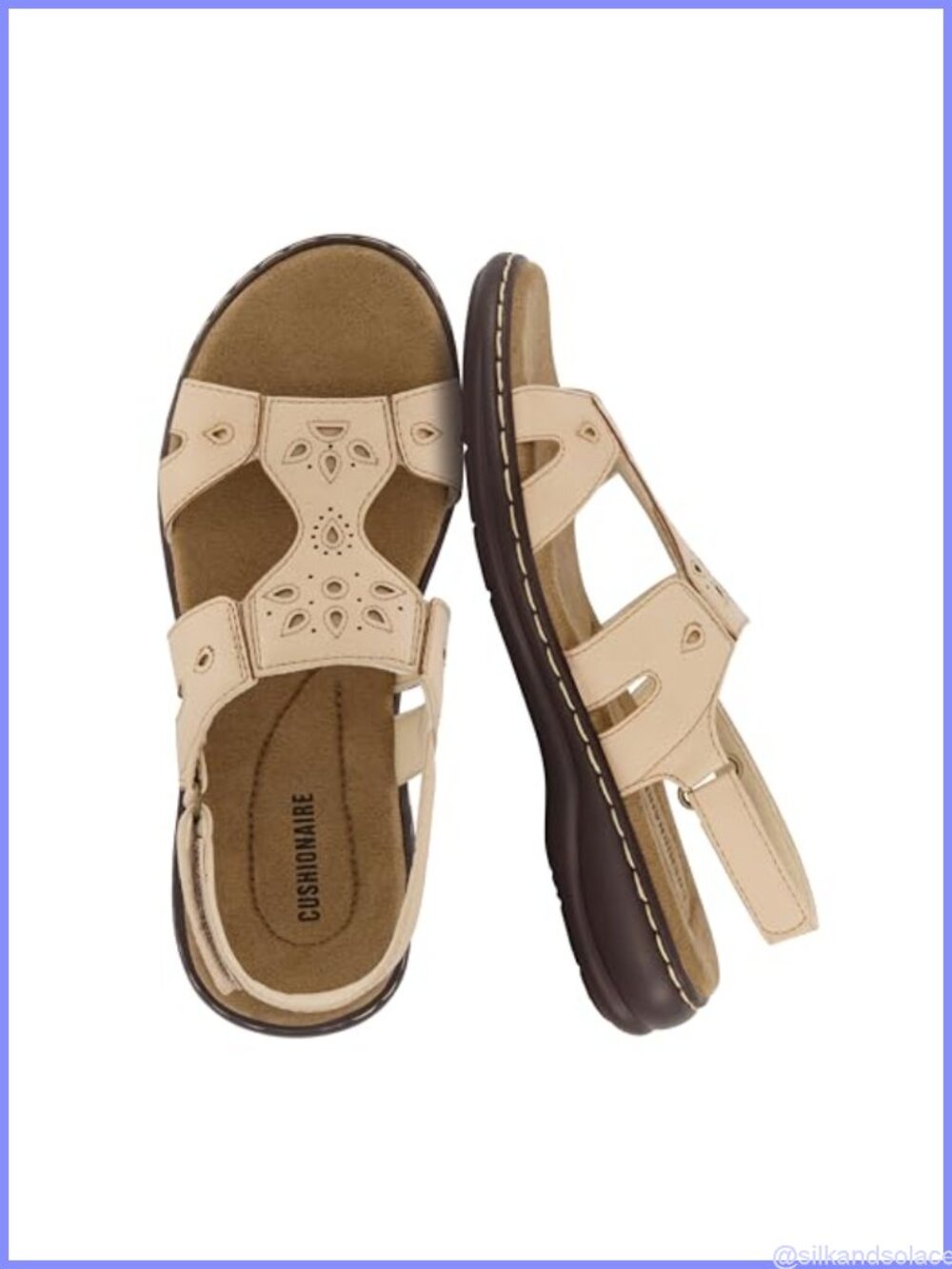 Womens Flat Slingback Sandals Adjustable Memory Foam Comfort Walking Shoes